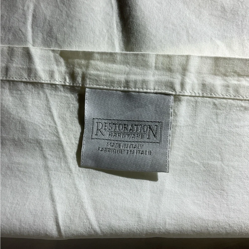 Restoration Hardware Italian White Hotel Satin Stitch Euro shams 🇮🇹🇮🇹🇮🇹